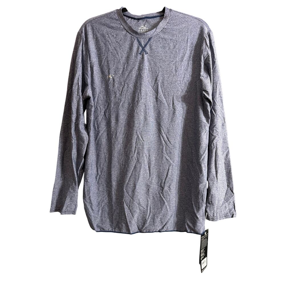 O'Neill Men's Heather Navy Blue Hybrid Long Sleeve Surf Tee Size Small S New